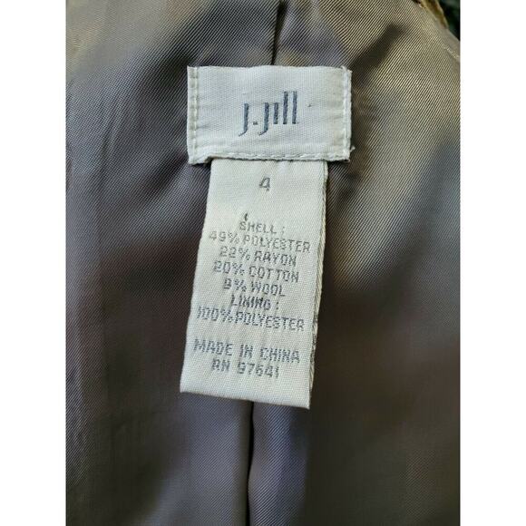 J. Jill Women Tan Polyester & Rayon Three Buttons Single Breasted Blazer Size 4 - Picture 10 of 12